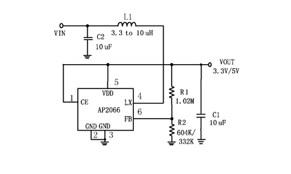 芯朋微AP2066典型应用电路图