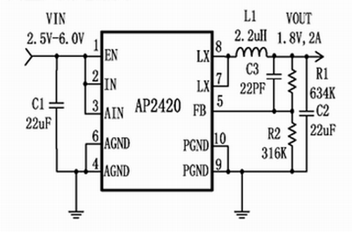 芯朋微AP2420型号典型应用电路图