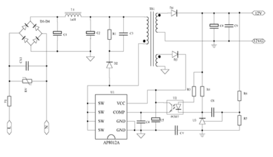 AP8012A典型应用电路图