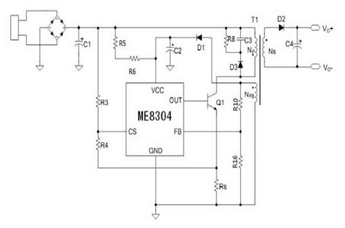 南京微盟ME8304M5G型号典型应用电路图