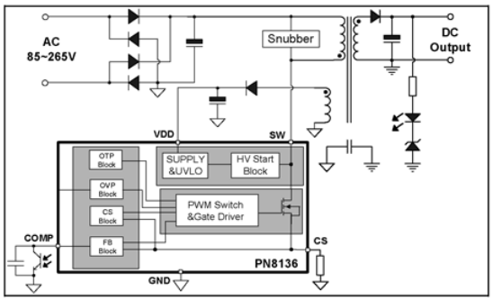 PN8136典型应用电路图