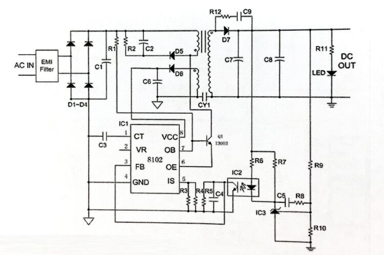 微盟ME8102D8G典型应用电路图