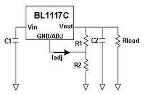 上海贝岭 BL1117典型应用电路图