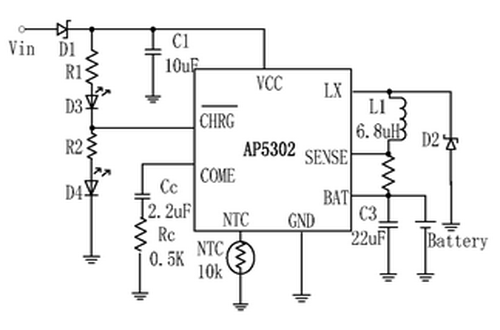 芯朋微AP5302型号典型应用电路图
