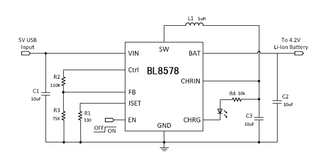 上海贝岭BL8578典型应用电路图