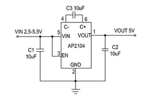 芯朋微AP2104典型应用电路图