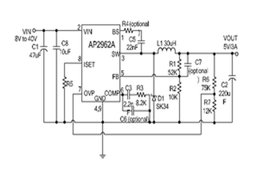 芯朋微AP2962A典型应用电路图