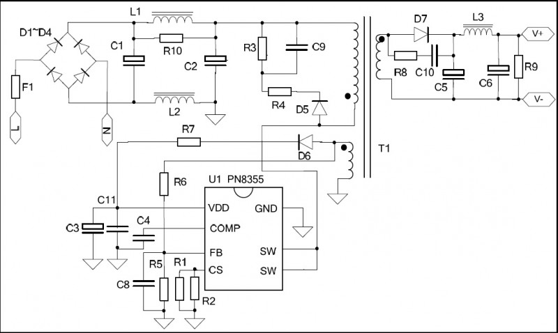 PN8355电源原理图