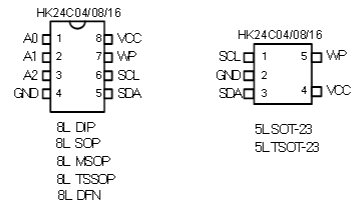 HK24C08引脚图/引脚功能