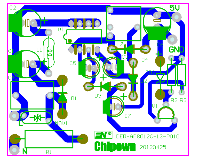 芯朋微AP8012C印制电路板
