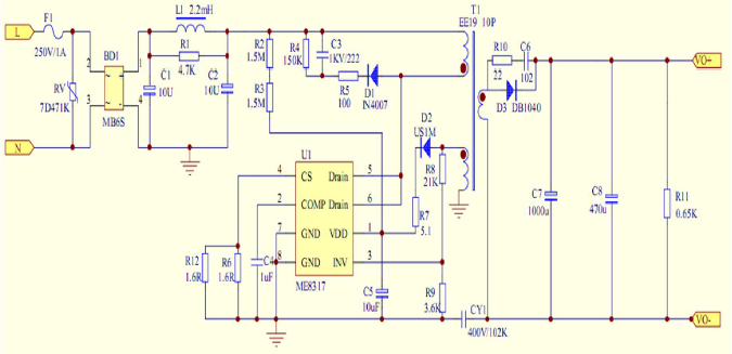 ME8311应用方案电源原理图
