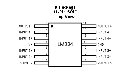 LM224引脚图/引脚功能