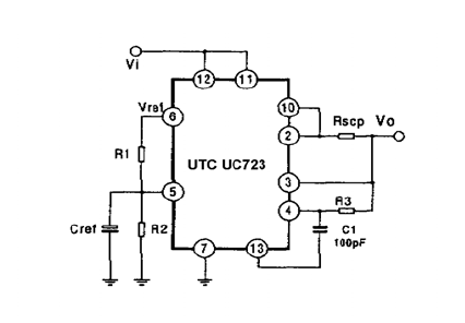 台湾友顺UC723典型应用电路图