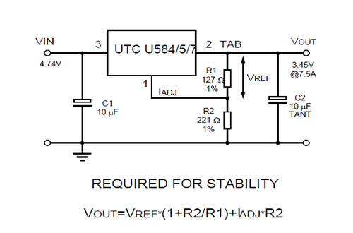 UTC台湾友顺U584 U585 U587典型应用电路图