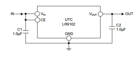 UTC台湾友顺LR9102典型应用电路图