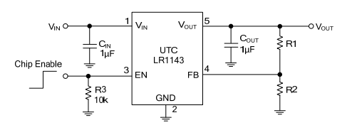 UTC台湾友顺LR1143典型应用电路图