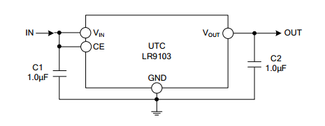 UTC台湾友顺LR9103典型应用电路图