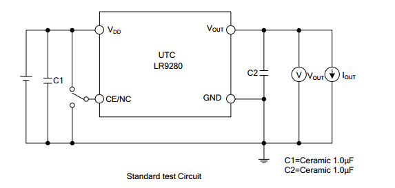 UTC台湾友顺LR9280典型应用电路图