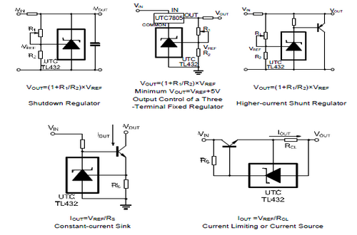 UTC台湾友顺TL432典型应用电路图