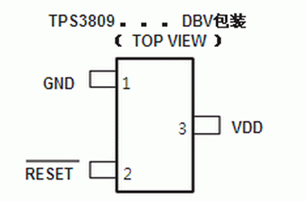 德州仪器TPS3809K引脚图/引脚功能