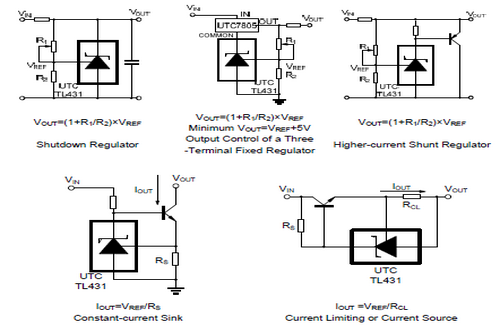 UTC台湾友顺TL431典型应用电路图