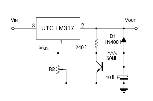 UTC台湾友顺LM317典型应用电路图