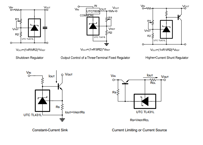 UTC台湾友顺TL431L典型应用电路图