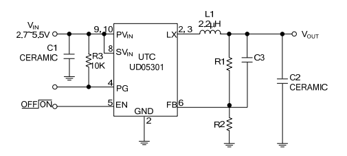 UTC台湾友顺UD05301典型应用电路图