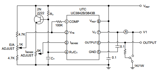 UTC台湾友顺UC3842B UC3843B典型应用电路图