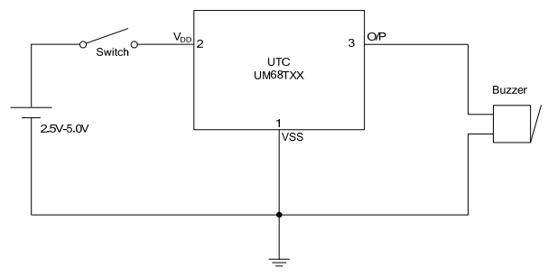 UTC台湾友顺UM68TXX典型应用电路图