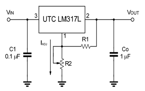 UTC台湾友顺LM317L典型应用电路图