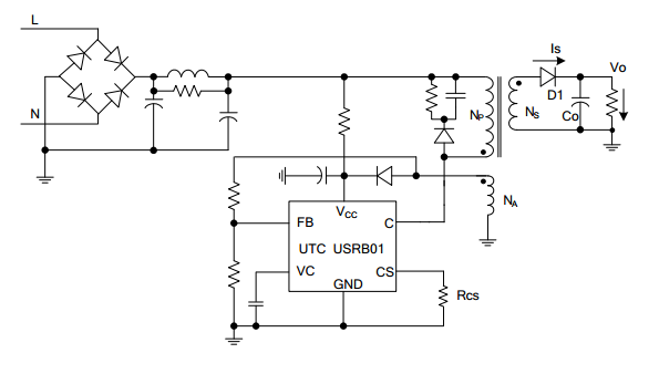 UTC台湾友顺USRB01典型应用电路图