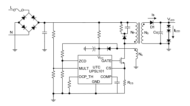 UTC台湾友顺UPSL101典型应用电路图