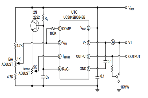 UTC UC3842B典型应用电路图