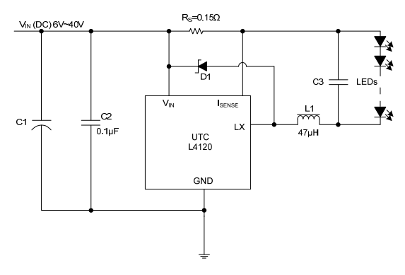 UTC台湾友顺L4120典型应用电路图