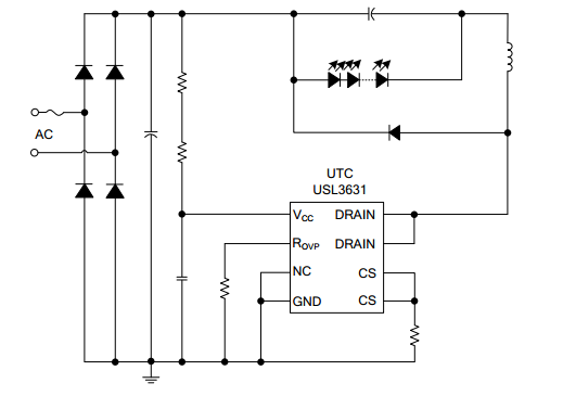 UTC台湾友顺USL3631典型应用电路图