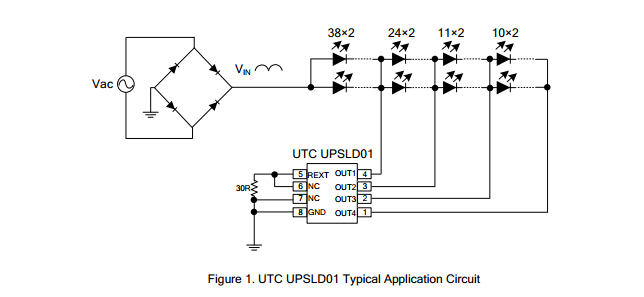 UTC台湾友顺UPSLD01典型应用电路图
