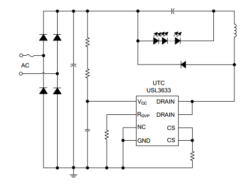 UTC台湾友顺USL3633典型应用电路图