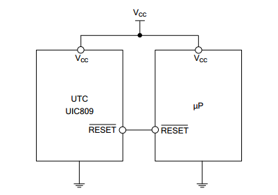 UTC台湾友顺UIC809典型应用电路图
