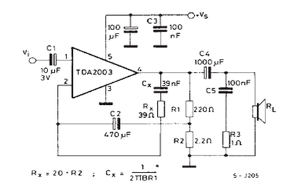 意法半导体TDA2003应用电路图