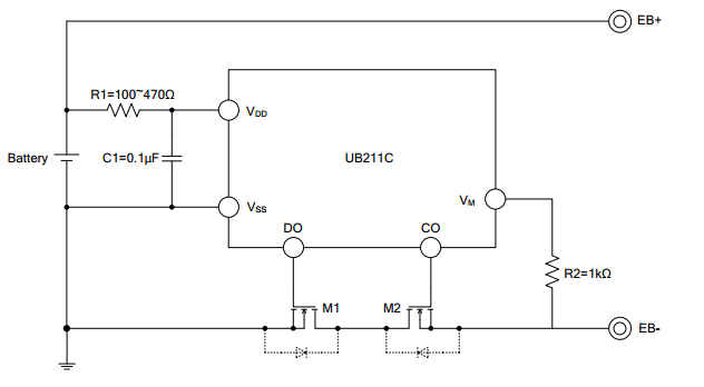 UTC台湾友顺UB211C典型应用电路图