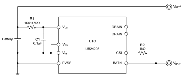 UTC台湾友顺UB24205典型应用电路图
