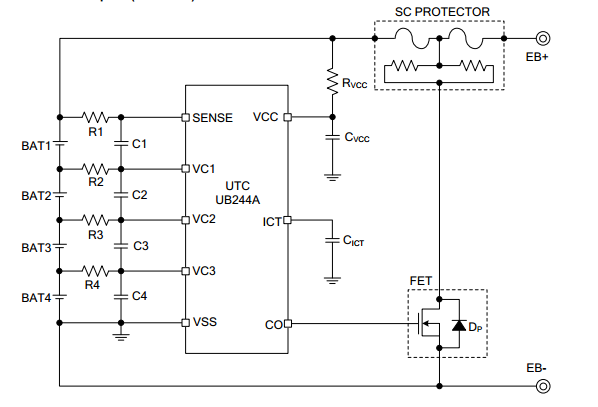 UTC台湾因为UB244A典型应用电路图