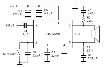 UTC A7240典型应用电路图