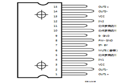 意法半导体TDA7266引脚图/引脚功能