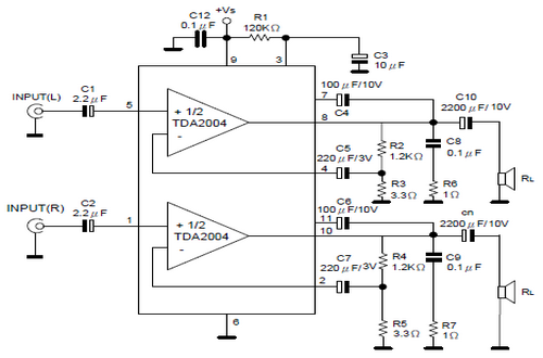 UTC TDA2004应用电路图