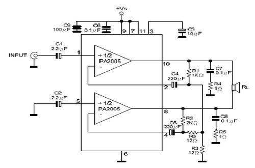 UTC PA2005应用电路图