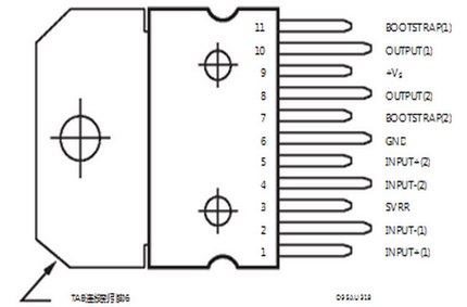 意法半导体TDA2005引脚图/引脚功能