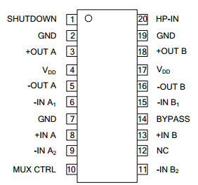 UTC台湾友顺PA4867引脚图/引脚功能