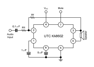 UTC台湾友顺KA8602典型应用电路图
